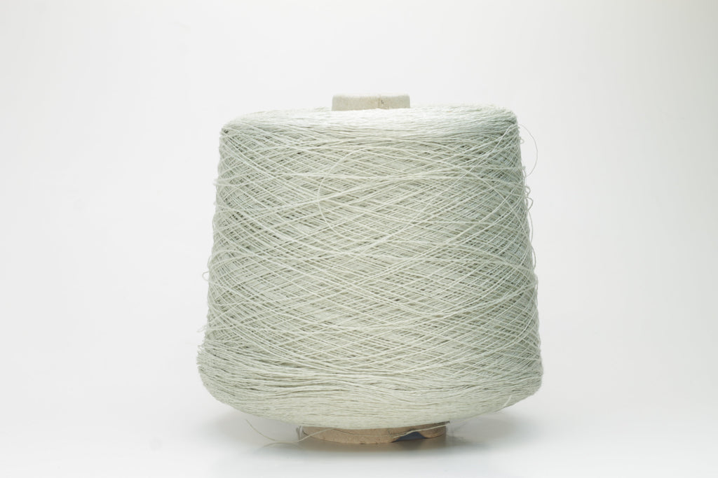 Lino yarn 100%, Nm 2/18, Loro Piana yarn on cone, Color Sage. Per 100 gr