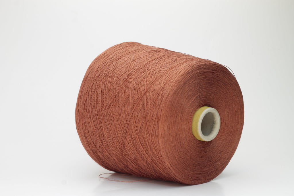 Lino yarn 100%, Nm 2/26, Loro Piana yarn on cone, Color Bronze. Per 100 gr