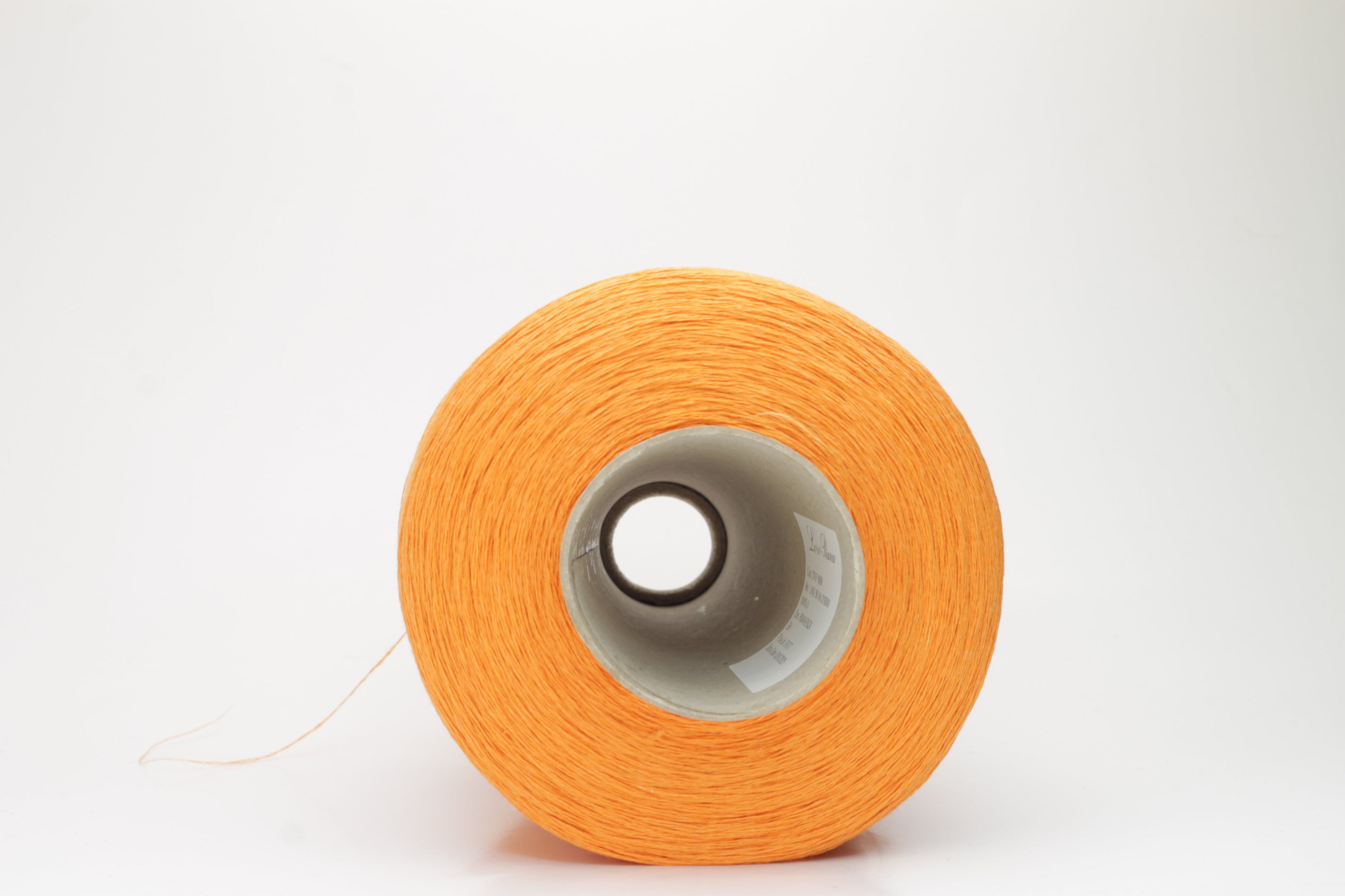 Lino yarn 100%, Nm 2/18, Loro Piana yarn on Cone, Color Orange. Pr 100 gr